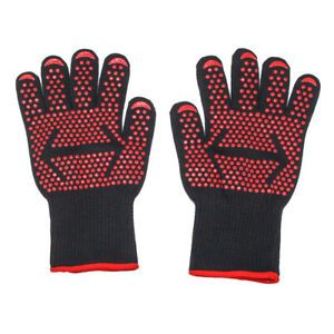 Heat Resistant BBQ Oven Gloves 500 Degree Pot Holder Cooking Mitts Pair