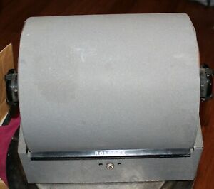 Rolodex Model 2400 Large Rotary Roll Top Grey Metal- No Key