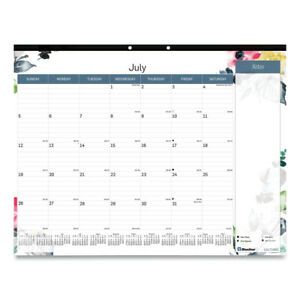 Blueline CA1716BD Monthly Desk Pad Calendar 22 X 17 Floral 2021-2022