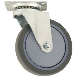4&#034; Industrial TPR Swivel Caster, Non-Marking 250-lb., Gray