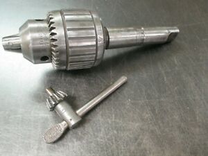 USED Jacobs #18N Ball Bearing Drill Chuck #4 Morse Taper Arbor &amp; Chuck Key