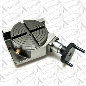 4&#034; Inches (100 mm) Horizontal/Vertical Rotary Table 4 Slots for Milling Machine