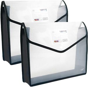Plastic File Folders Legal Size Expandable Document Folder Snap Button Closure