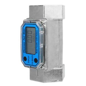 Flowmeter 15-120L 1.5inch NPT Flowmeter Fuel Meter Blue Mini Digital Aluminum