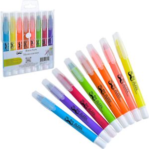 No-Bleed Gel Highlighter Twist-Up Office Writing Supplies Marker Assorted 8 Pcs