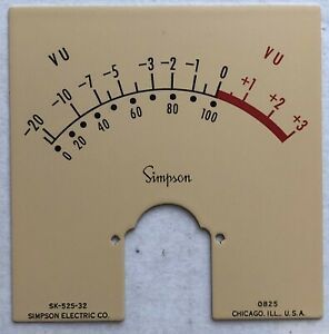 Vintage Simpson VU Meter Level Indicator Panel Mount Parts Repair Ampex NEW RARE