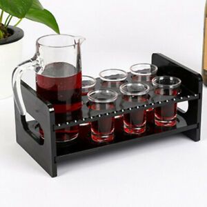 7 Hole Acrylic Transparent Shot Glass Holder for Barware Home Restaurant, Whisky