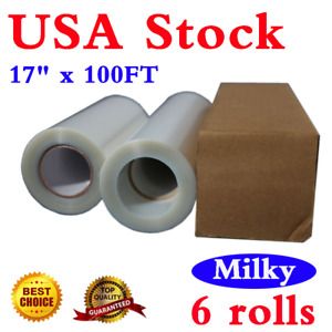 6Rolls 17&#034;x100FT Waterproof Inkjet Milky Transparency Film for Screen Printing