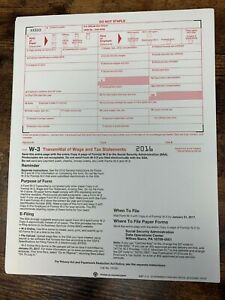 2016 W-2 forms; Laser; W-3 forms