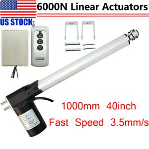DC 12V Linear Actuator 1320lbs Remote Controller Motor 6000N Lift 1000mm 40inch