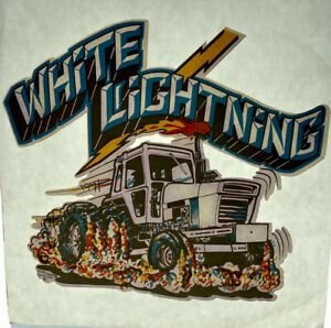 VTG Deadstock Iron On T-Shirt Heat Transfer White Lightning John Deere Tractor