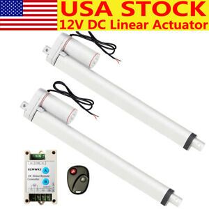 2x 14mm/s 16&#034; Linear Actuator +Switchable Wireless Forward Reverse Controler EL