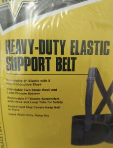 VALEO VES X-LARGE BLACK BACK ELASTIC SUPPORT BELT 8&#034; WITH SUSPENDERS 46-54” NEW