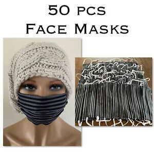 50 Cotton Face Mask Lot, Washable Soft Cotton