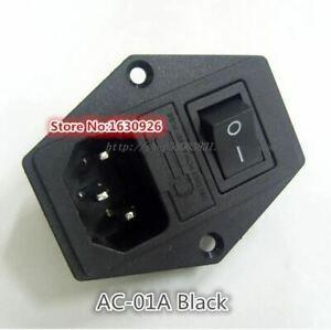 FREE SHIPPING High-quality 10 Pcs/lot AC-01A BLACK Black 3 Pin Power Socket Conn