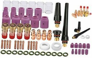 53pcs TIG Welding Torch Stubby Gas Lens #10 Pyrex Glass Cup Kit Accessories