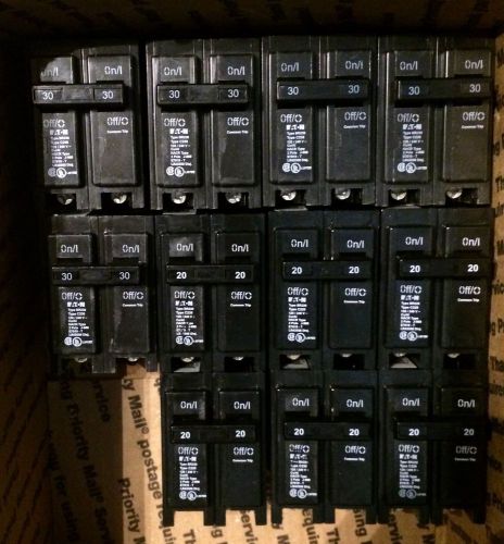 11 eaton cutler hammer br230/br220 30/20 amp 2 pole 120/240v circuit breakers for sale