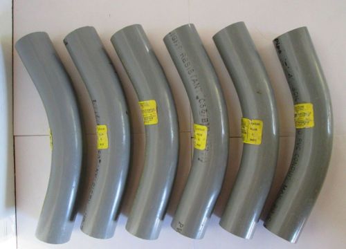 Pvc schedule 80 45 degree elbows conduit 2&#034; lot of 6 1/8th bend underground for sale