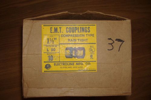 37 electroline 1 1/2&#034; emt couplings compression type rain tight for sale
