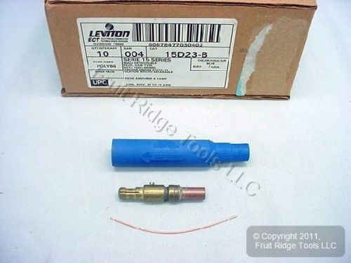10 leviton blue ect 15 series male cam connector plugs 125a 600v crimped 15d23-b for sale