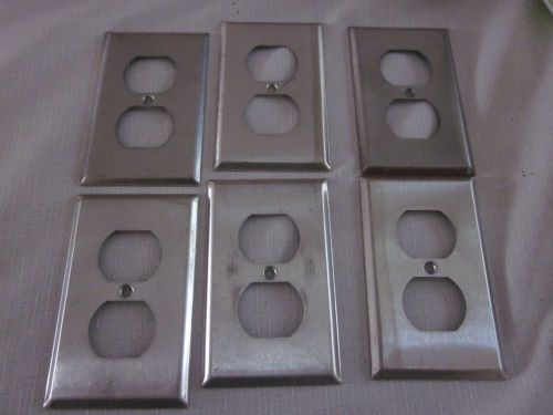 LOT (52) HUBBELL SUPER STAINLESS*Single GANG PLUG COVER*  #18-8 TYPE 302