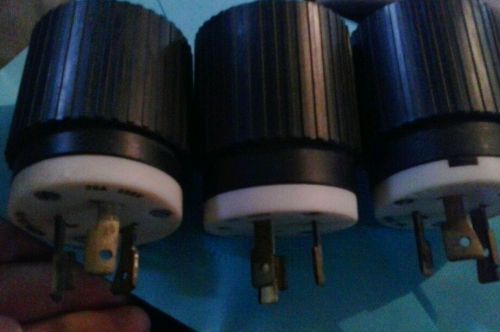 Lot of 3 Bryant L6-20 male plug 250v
