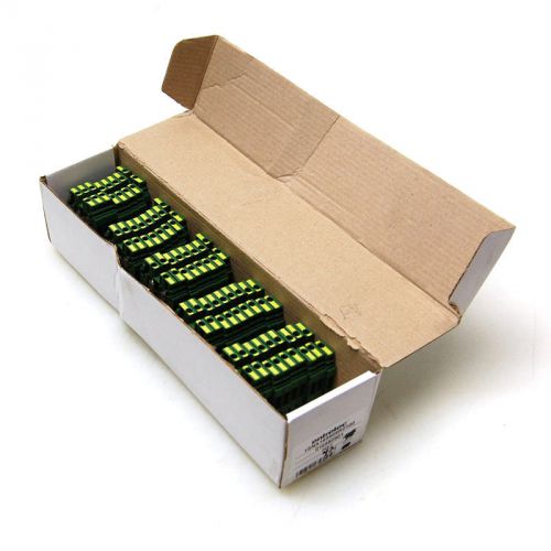 New (42) entrelec 016580901 green ground terminal blocks d4/6.p for 24-10awg for sale