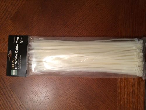 11&#034; WHITE CABLE TIES