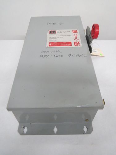 Cutler hammer 12hd363nf 100a amp 600v-ac 3p fusible disconnect switch b385731 for sale