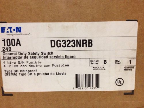 New cutler hammer dg323nrb 100 amp 240v 3r fusible safety switch disconnect for sale