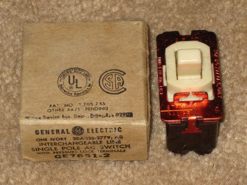 General Electric Interchangable Line Single Pole Switch GE 7651-2