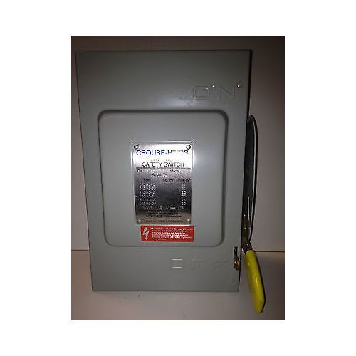 Crouse hinds hu362 60 amp 600v nema 1 heavy duty enclosed switch for sale