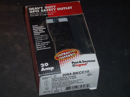 Pass &amp; Seymour 2094-BKCC10 GFCI Safety Outlet Trip Indicator Light 20A 125VAC
