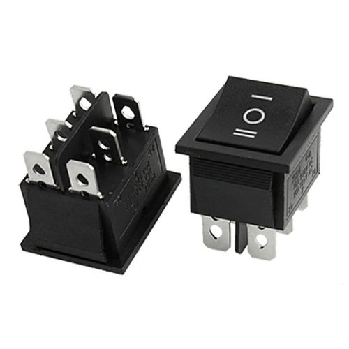 2pcs 6 pin dpdt on-off-on 3 position snap in rocker switch 15a/250v 20a/125v ac for sale