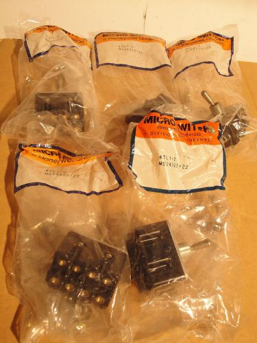 5 ea mil spec micro switch ms 24525-22 4tl1-2  4pst on off toggle switch sealed for sale