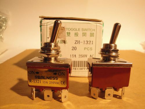 20 EA - DPDT 15 AMP TOGGLE SWITCH - New In Box