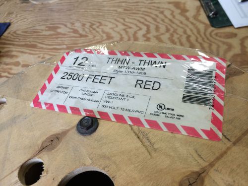 Alan wire 12-thhn-str-red 12awg, thhn, 19 strand, red  600v, 1x2500&#039; spool for sale