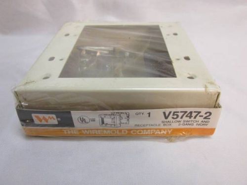 NEW NOS Wiremold Shallow Switch and Receptacle Box 2-Gang Ivory V5747-2