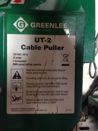 Greenlee ut2 ultra tugger 2 power cable puller for sale