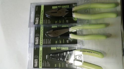 Klein hi-viz set - Side cutting pliers, wire strippers, diagonal cutters