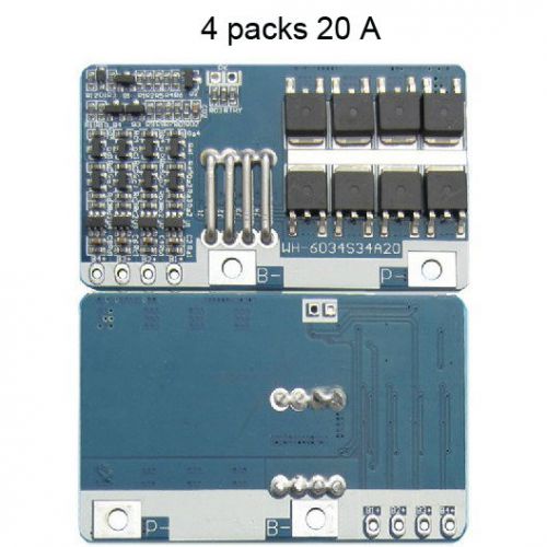 Protection board for 4 packs 14.8v 18650 li-ion lithium  battery charger max 20a for sale