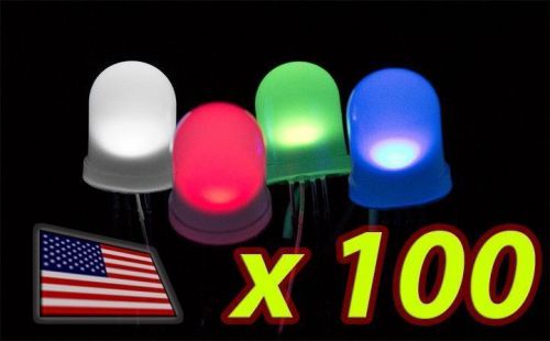 [100x] 10mm RGB LED Diffused Lens Common CATHODE - HUGE and Easy to Use