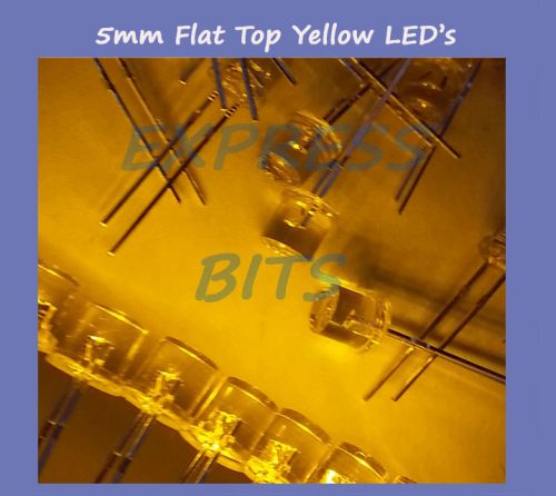pre wired flat top 10x Yellow leds 5mm 10000mcd Ultra bright new led lights