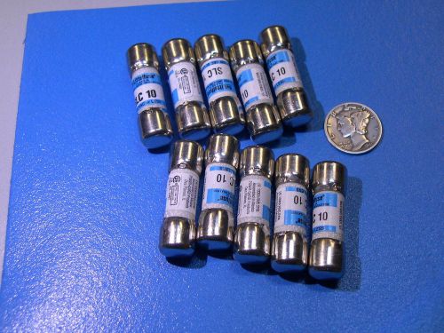 Lot of 10 Fuses - Littelfuse SLC 10A 600VAC CLASS G Time Delay FUSE NEW