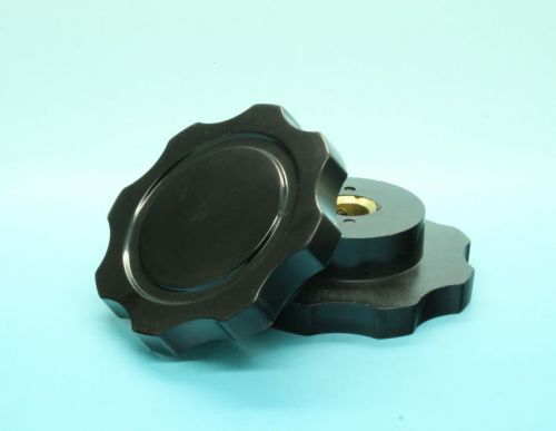 2 x bakelite skirted big control  knob 69mmdx21mmh black for 10mm shaft for sale