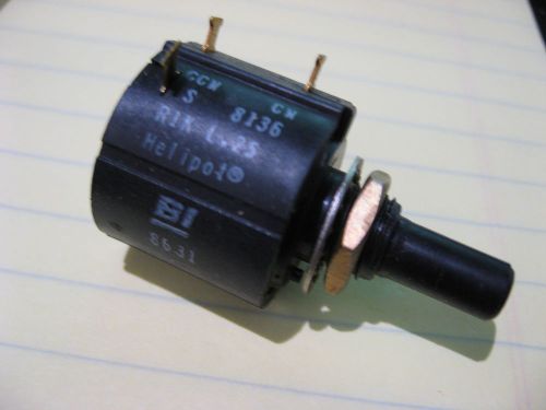 Beckman Helipot 1K Multi-Turn (Ten) Potentiometer 8136-R1K-L.25 Panel Mnt w Nut