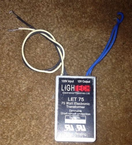 LIGHTECH LET-75 ELECTRONIC TRANSFORMER 110 TO 12 VOLT