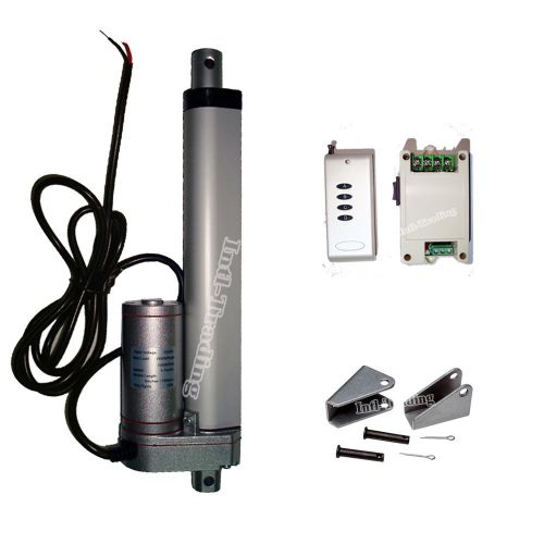 8&#034; stroke 12v dc heavy duty linear actuator &amp;remote &amp;brackets 220 pound max lift for sale