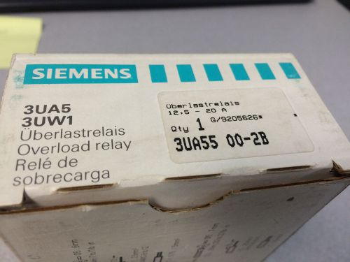 Siemens 3UA5500-2B  Overload Relay 12.5-20A 3TF34-3TF44 Series *NEW IN BOX!*