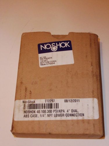 Noshok 40.100.300 PSI gauge 4 inch Dial 1/4 NPT lower Connection